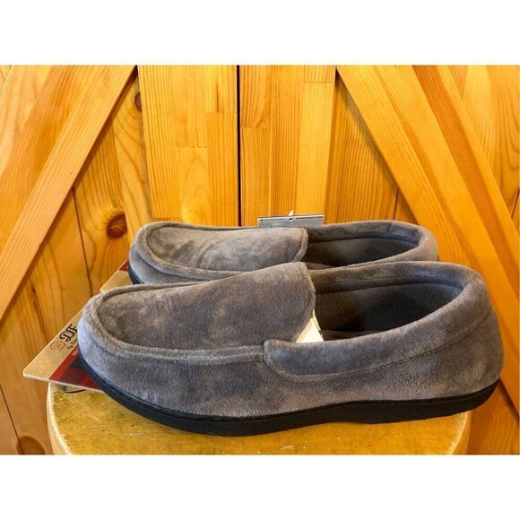 DF by Dearfoams Mens Slippers Gray Memory Foam Medium 9-10 nwt (4429) - Picture 5 of 8